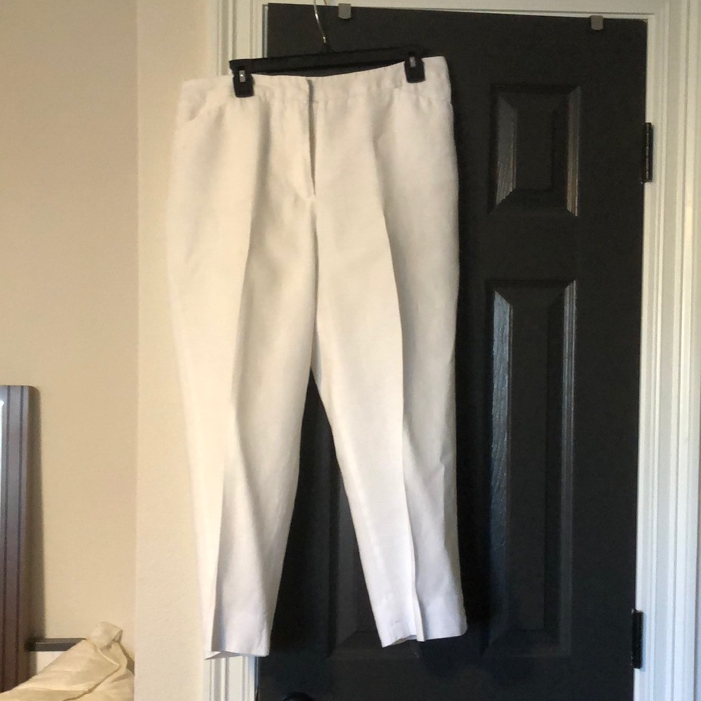 Jones New York white linen pants